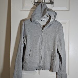 Old Navy Gray Zip-Up Hooded Lightweight Jacket Size Jr's XL
